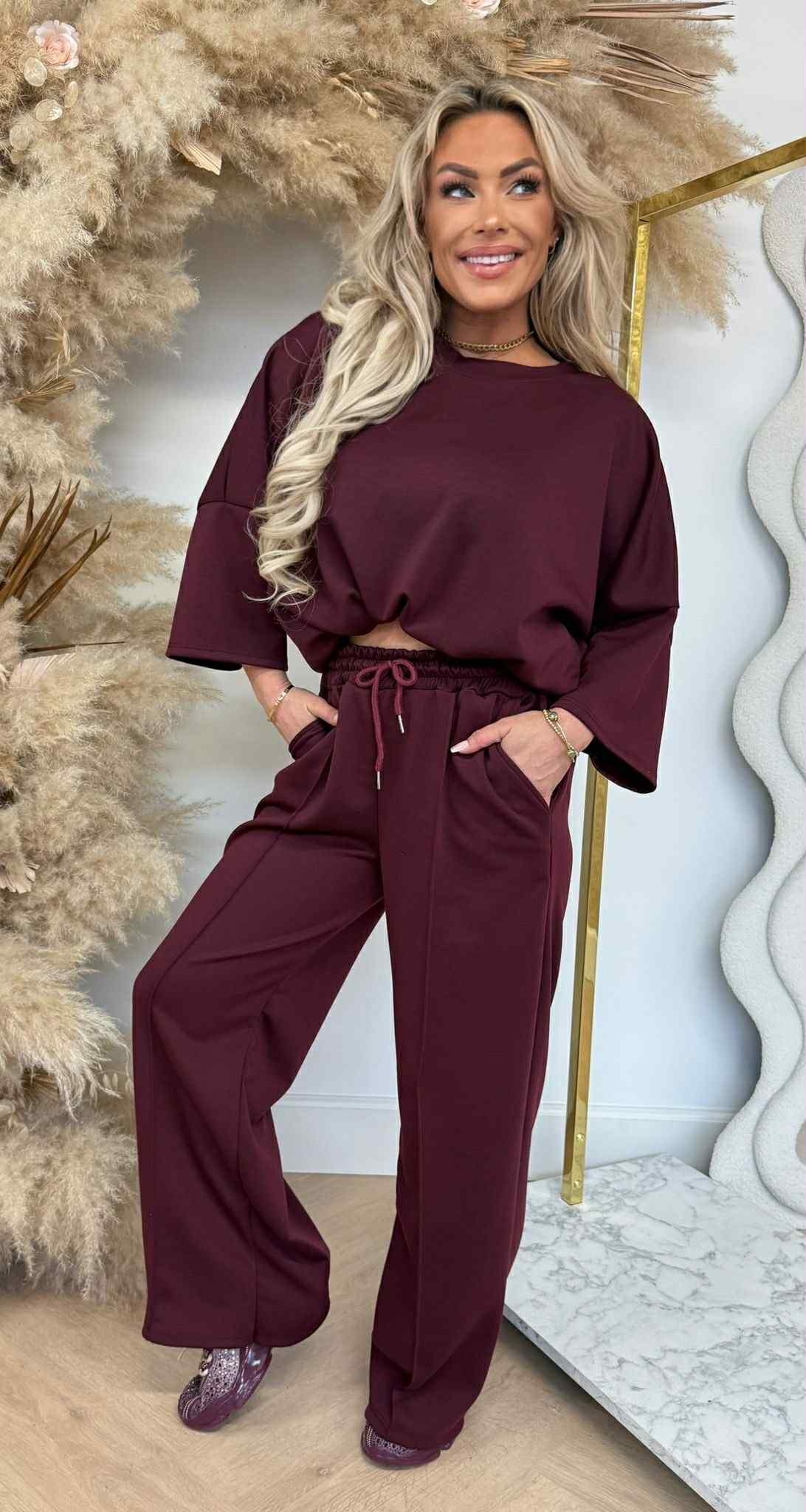 SARAH 2 PIECE SET BORDEAUX