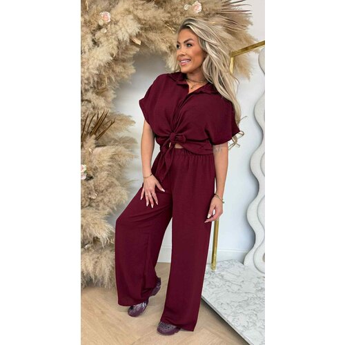 SUMMER VIBE SET BLOUSE+PANTS BURGUNDY SUMMER VIBE SET BLOUSE+PANTS BURGUNDY