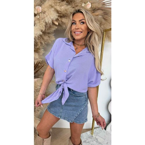 BELLA STRIK BLOUSE LILA BELLA STRIK BLOUSE LILA