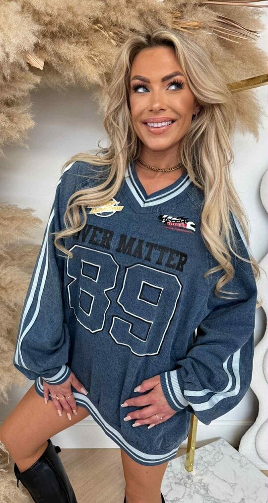 OVERSIZED DENIM HARLEY SWEAT/DRESS 6252 DENIM OVERSIZED DENIM HARLEY SWEAT/DRESS 6252 DENIM