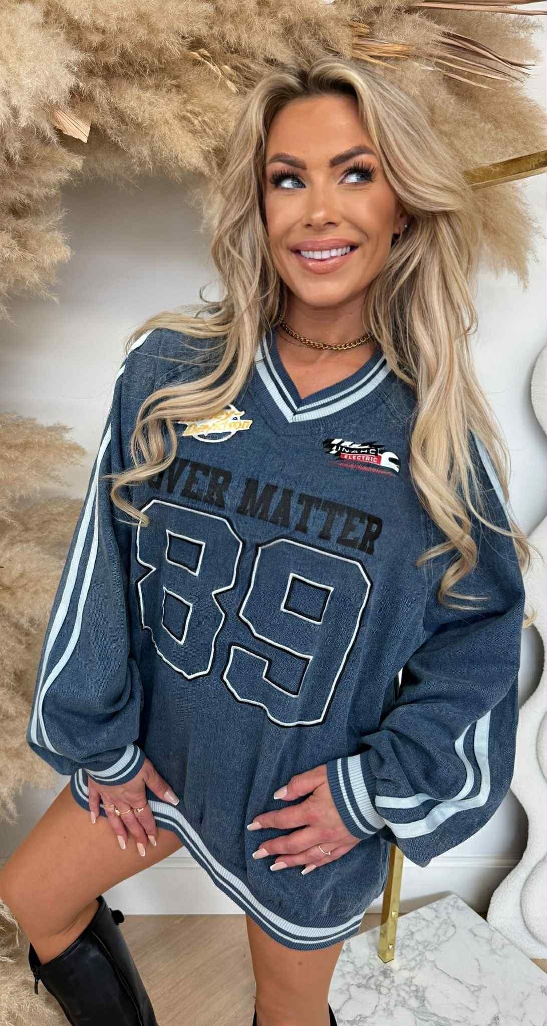 OVERSIZED DENIM HARLEY SWEAT/DRESS 6252 DENIM