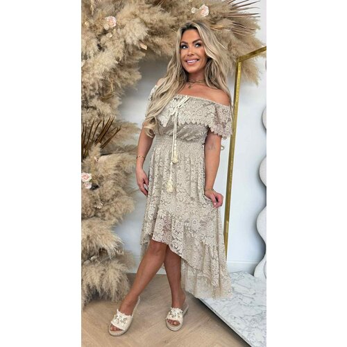 BOHO KWASTJES DRESS BEIGE BOHO KWASTJES DRESS BEIGE