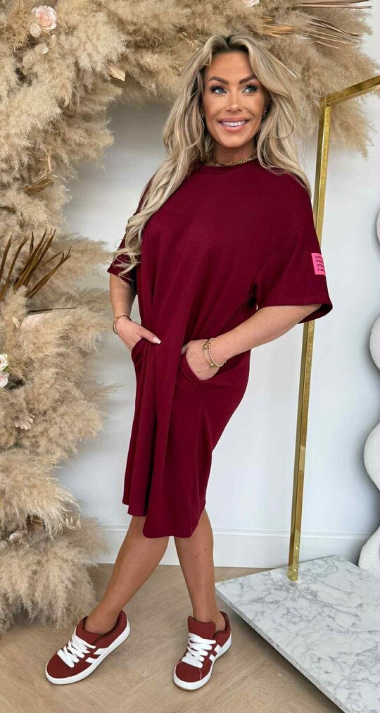 PERFECT OUTFIT DRESS BURGUNDY PERFECT OUTFIT DRESS BURGUNDY