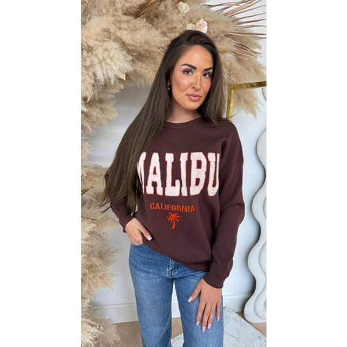 MALIBU TEDDY TEKST SWEAT 388135 CHOCO MALIBU TEDDY TEKST SWEAT 388135 CHOCO
