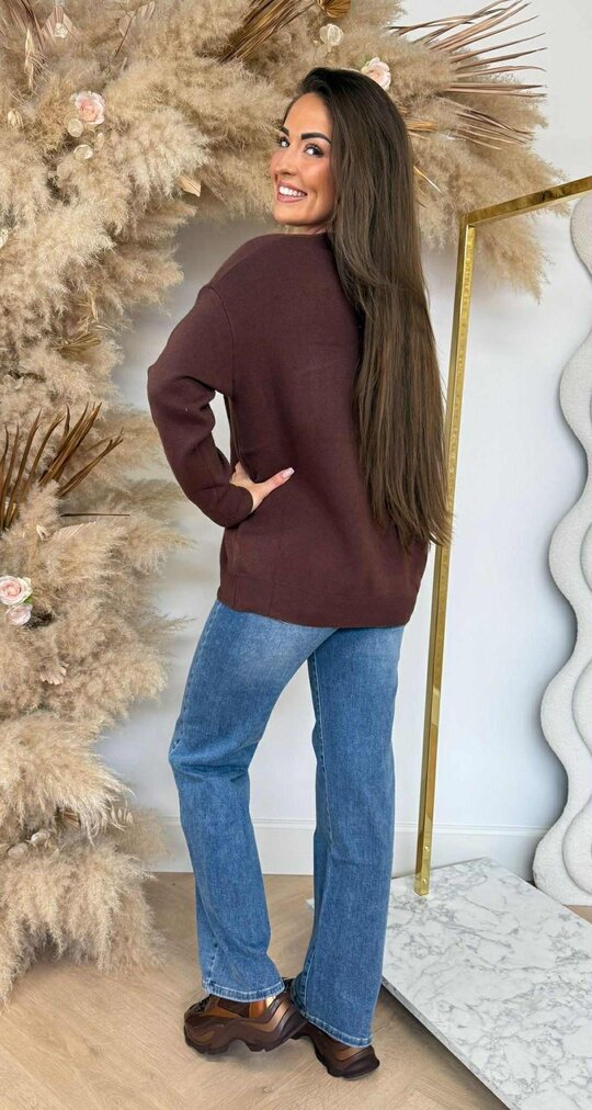 MALIBU TEDDY TEKST SWEAT 388135 CHOCO MALIBU TEDDY TEKST SWEAT 388135 CHOCO