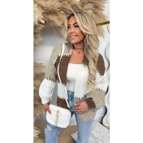 SNUGGLE ME SOFTLY CARDIGAN WHITE/BEIGE/BROWN SNUGGLE ME SOFTLY CARDIGAN WHITE/BEIGE/BROWN