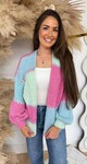 SNUGGLE ME SOFTLY CARDIGAN PINK/MINT/BLUE SNUGGLE ME SOFTLY CARDIGAN PINK/MINT/BLUE