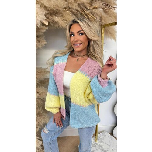 SNUGGLE ME SOFTLY CARDIGAN YELLOW/LILA/BLUE SNUGGLE ME SOFTLY CARDIGAN YELLOW/LILA/BLUE