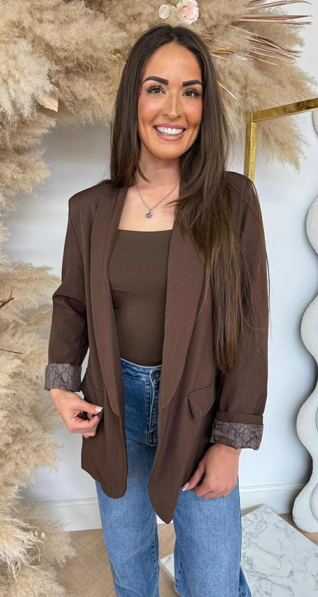 CIRCLE INPSIRED BLAZER CHOCO