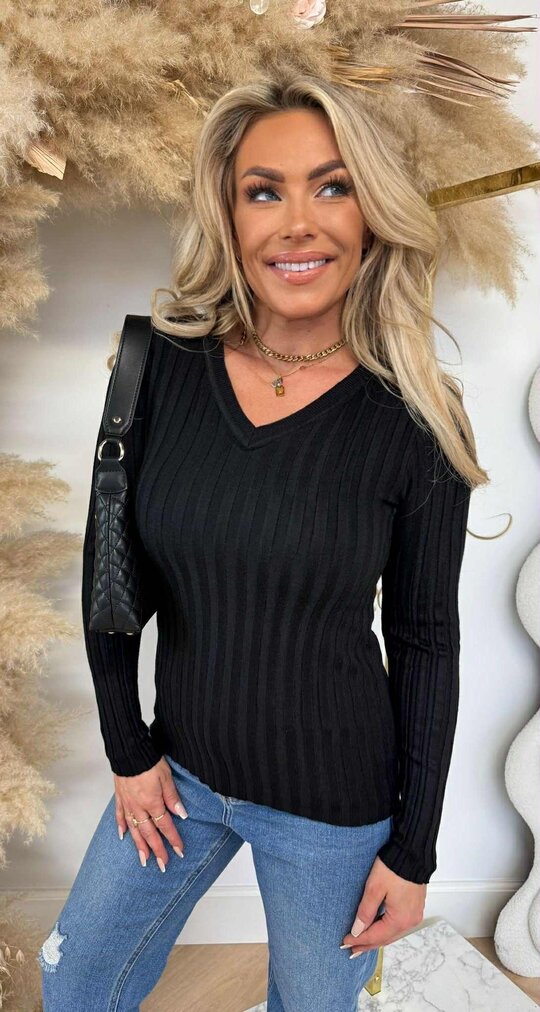 RIB V TOP 11073 BLACK RIB V TOP 11073 BLACK