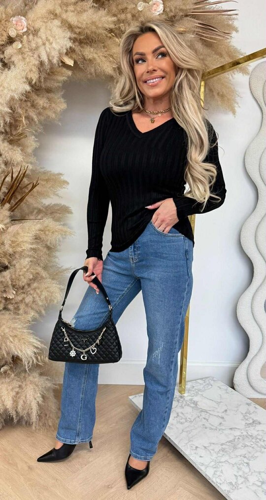 RIB V TOP 11073 BLACK RIB V TOP 11073 BLACK