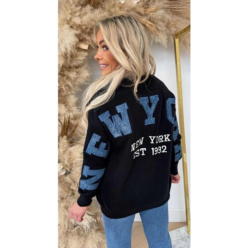 NEW YORK DENIM TEKST SWEAT 128 BLACK NEW YORK DENIM TEKST SWEAT 128 BLACK
