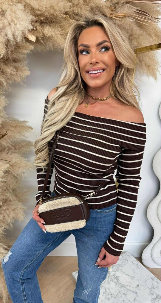 STRIPE TOP 375 CHOCO