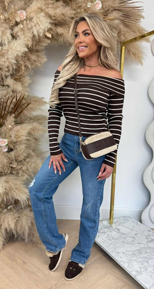 STRIPE TOP 375 CHOCO