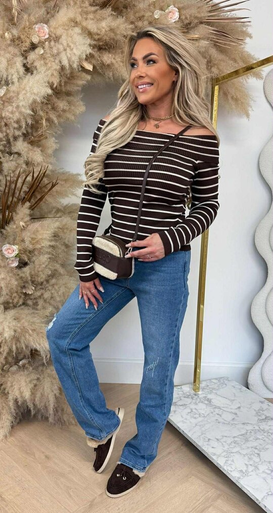 STRIPE TOP 375 CHOCO