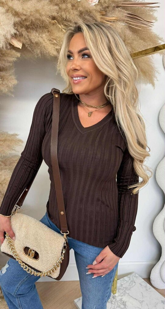 RIB V TOP 11073 CHOCO