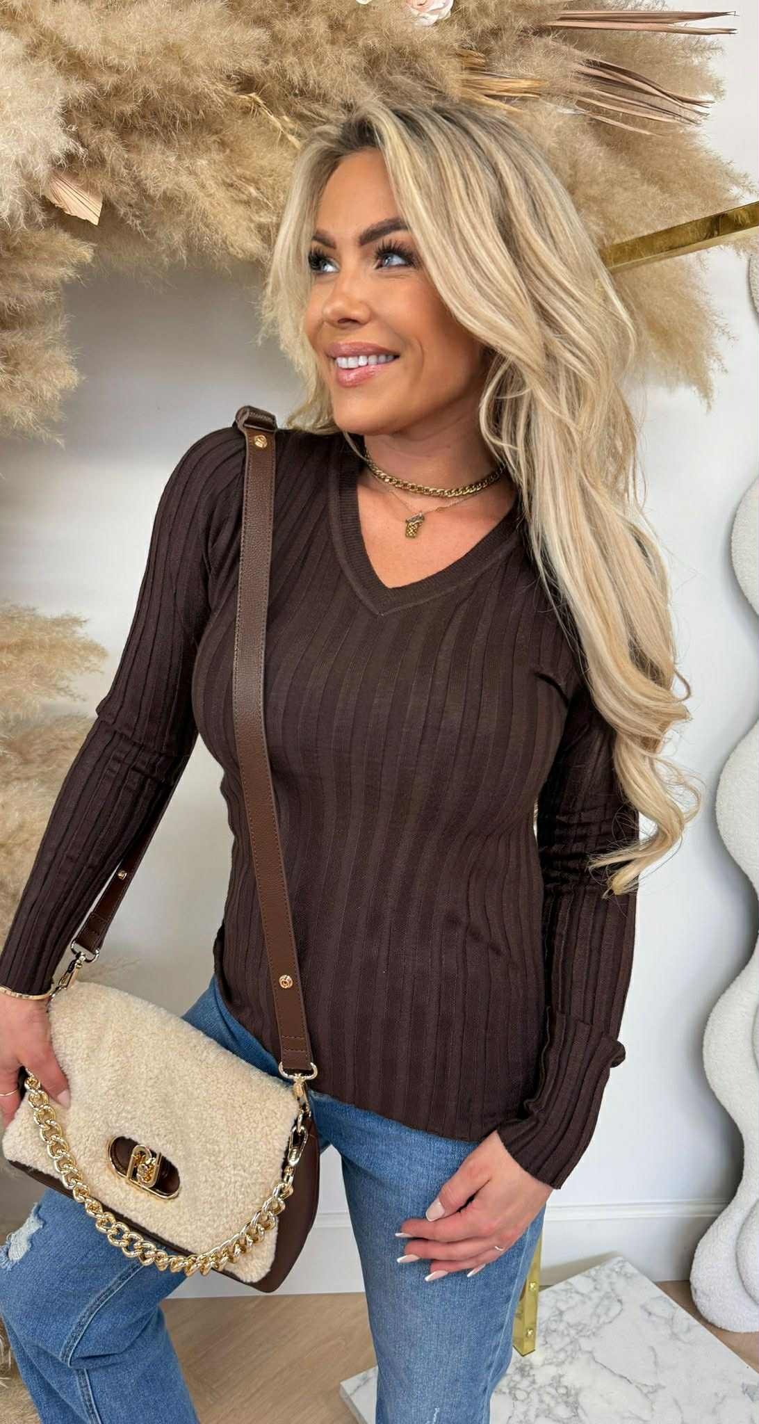 RIB V TOP 11073 CHOCO RIB V TOP 11073 CHOCO