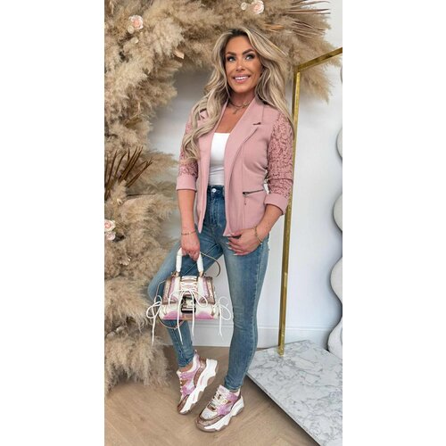 LACE ZIP VESTJE PINK LACE ZIP VESTJE PINK