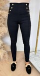 BUTTON STRETCHY TREGGING 786 BLACK
