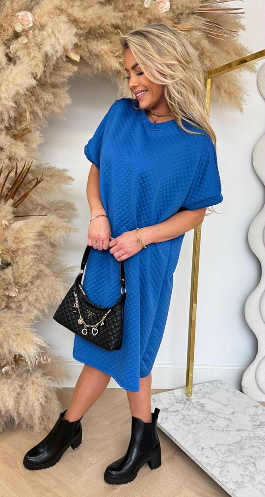 BUTTON CHIQUE LONG SHIRT BLUE BUTTON CHIQUE LONG SHIRT BLUE