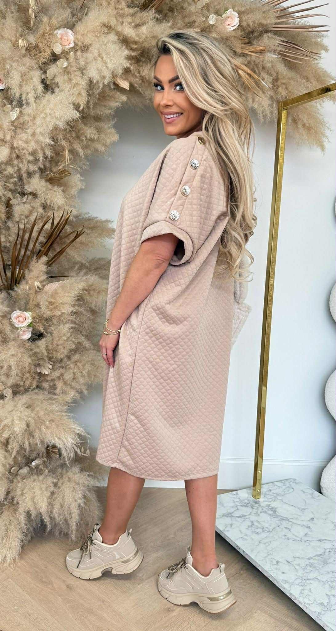 BUTTON CHIQUE LONG SHIRT BEIGE