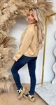 SUEDE ZIP BOMBER JACKET 2928 BEIGE SUEDE ZIP BOMBER JACKET 2928 BEIGE