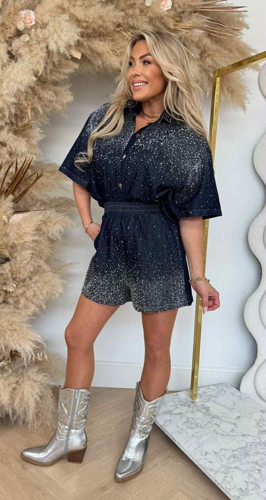 SPARKLING SET BLOUSE + SHORT 212 DARKDENIM SPARKLING SET BLOUSE + SHORT 212 DARKDENIM