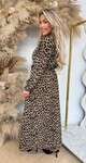 LIEKE ANIMAL PRINT MAXI DRESS SMALL LEOPARD