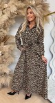 LIEKE ANIMAL PRINT MAXI DRESS SMALL LEOPARD