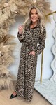LIEKE ANIMAL PRINT MAXI DRESS SMALL LEOPARD