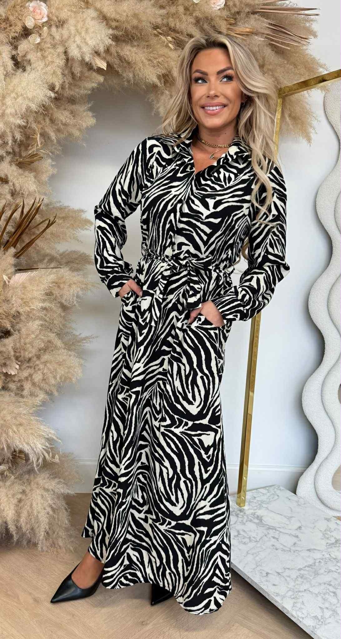 LIEKE ANIMAL PRINT MAXI DRESS ZEBRA