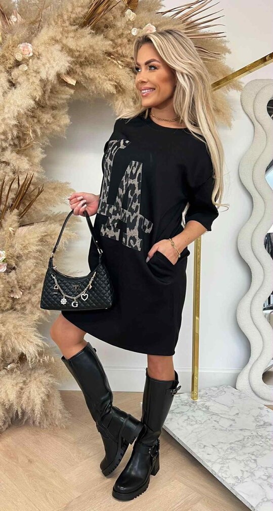 LA LEO LONG TEE BLACK