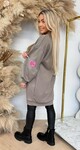 PATCH DRESS TAUPE