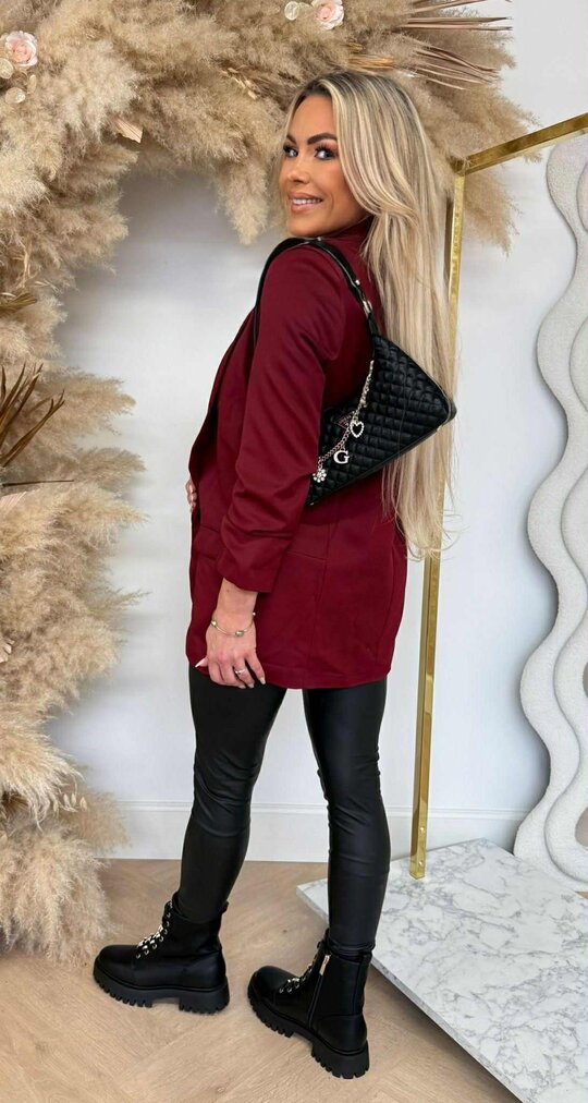 MUSTHAVE CROPPED MOUW BLAZER BORDEAUX