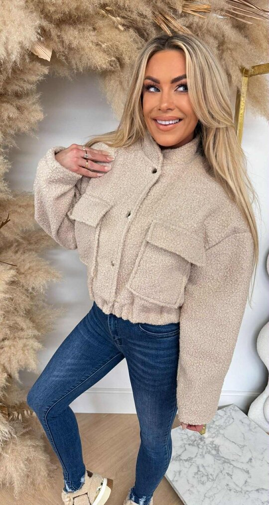 TEDDY BOMBER JACKET BEIGE
