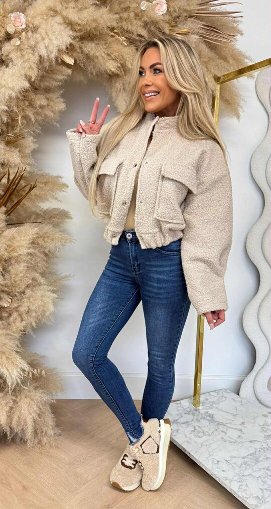 TEDDY BOMBER JACKET BEIGE