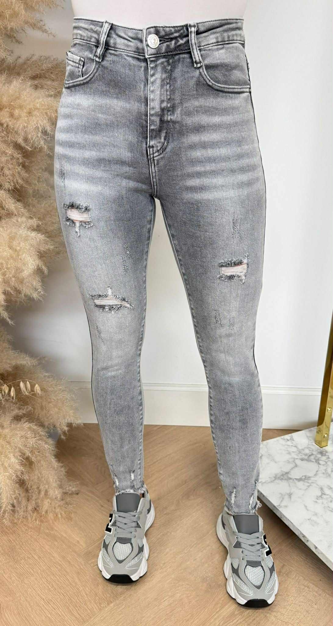 NEW SKINNY JEANS DAMAGDE 6639 GREY