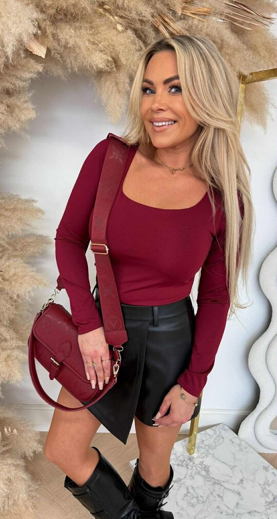 MILLY BASIC TRAVEL LONGSLEEVE TOP BORDEAUX