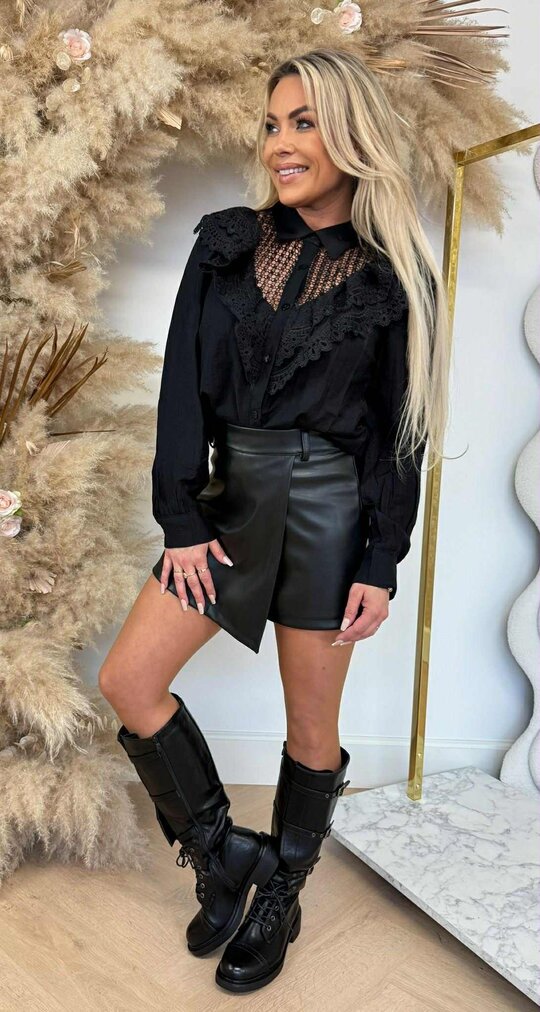 BRODERIE BLOUSE 3539 BLACK BRODERIE BLOUSE 3539 BLACK