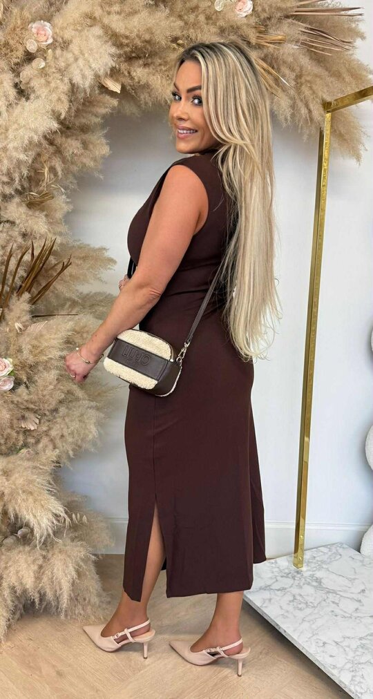 CLASSY SPLIT DRESS LONG 5180 CHOCO CLASSY SPLIT DRESS LONG 5180 CHOCO