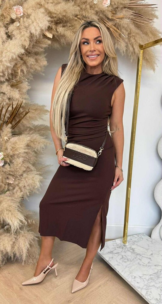 CLASSY SPLIT DRESS LONG 5180 CHOCO CLASSY SPLIT DRESS LONG 5180 CHOCO