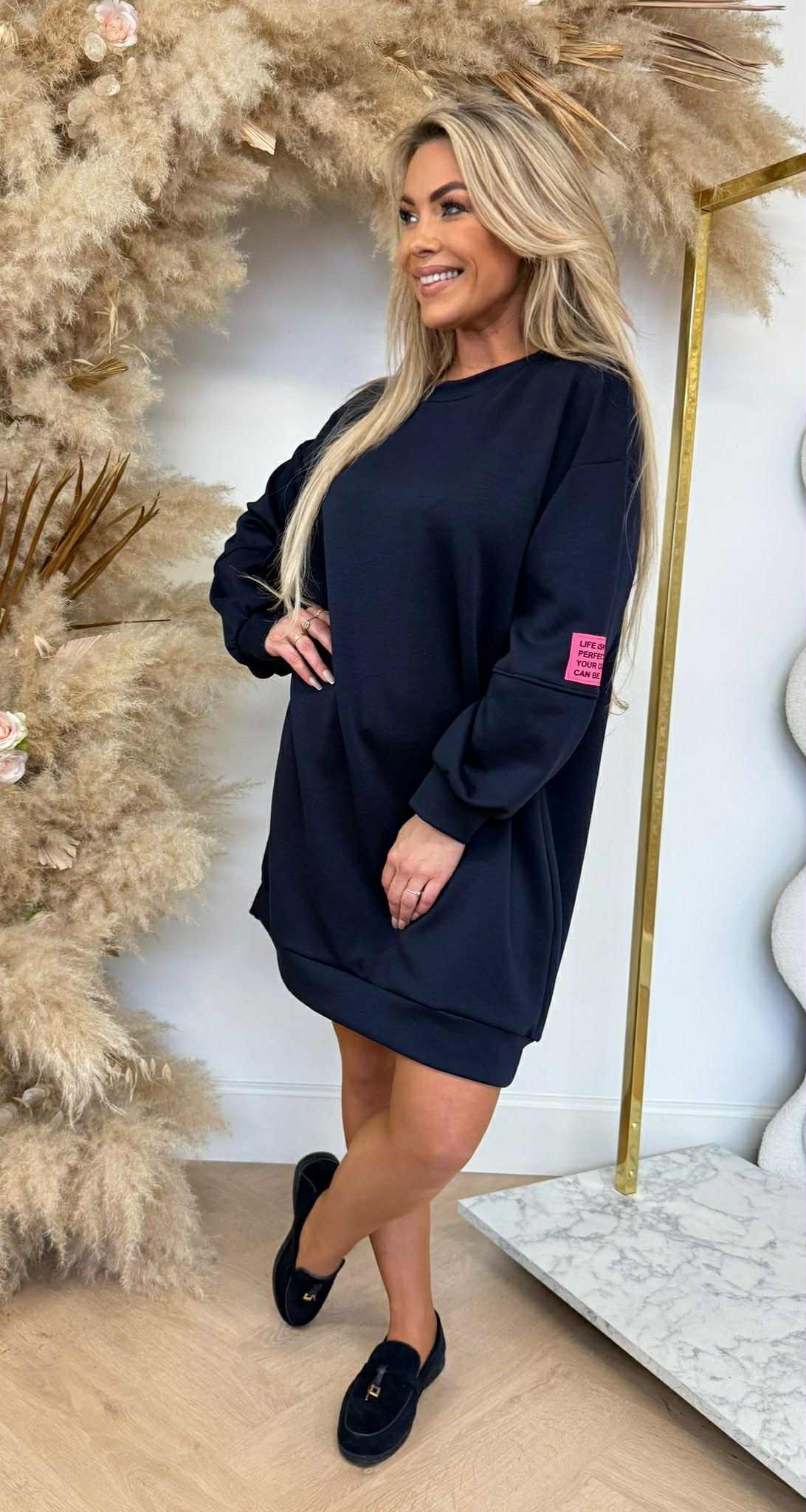 PATCH DRESS NAVY