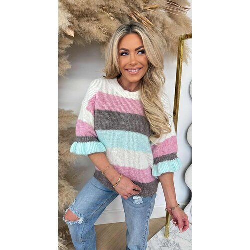 RUFFLY STRIPE TRUI BEIGE/COLOR RUFFLY STRIPE TRUI BEIGE/COLOR