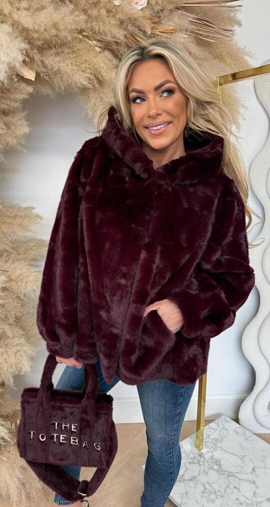 FAUX FUR JACKET 1096 WINE