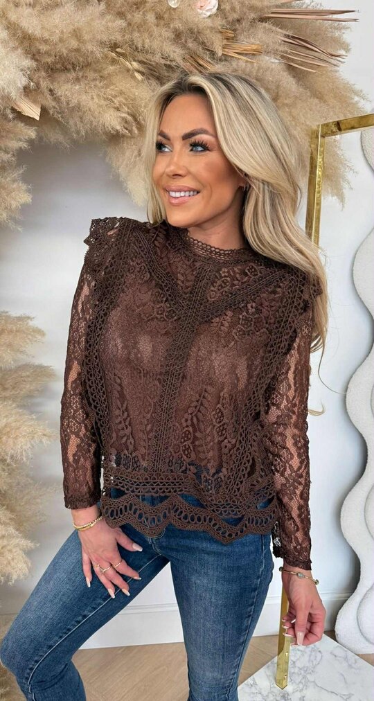 BEAUTY LACE TOP 2111 CHOCO