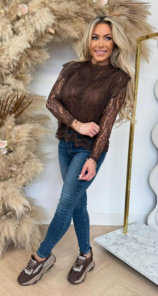 BEAUTY LACE TOP 2111 CHOCO