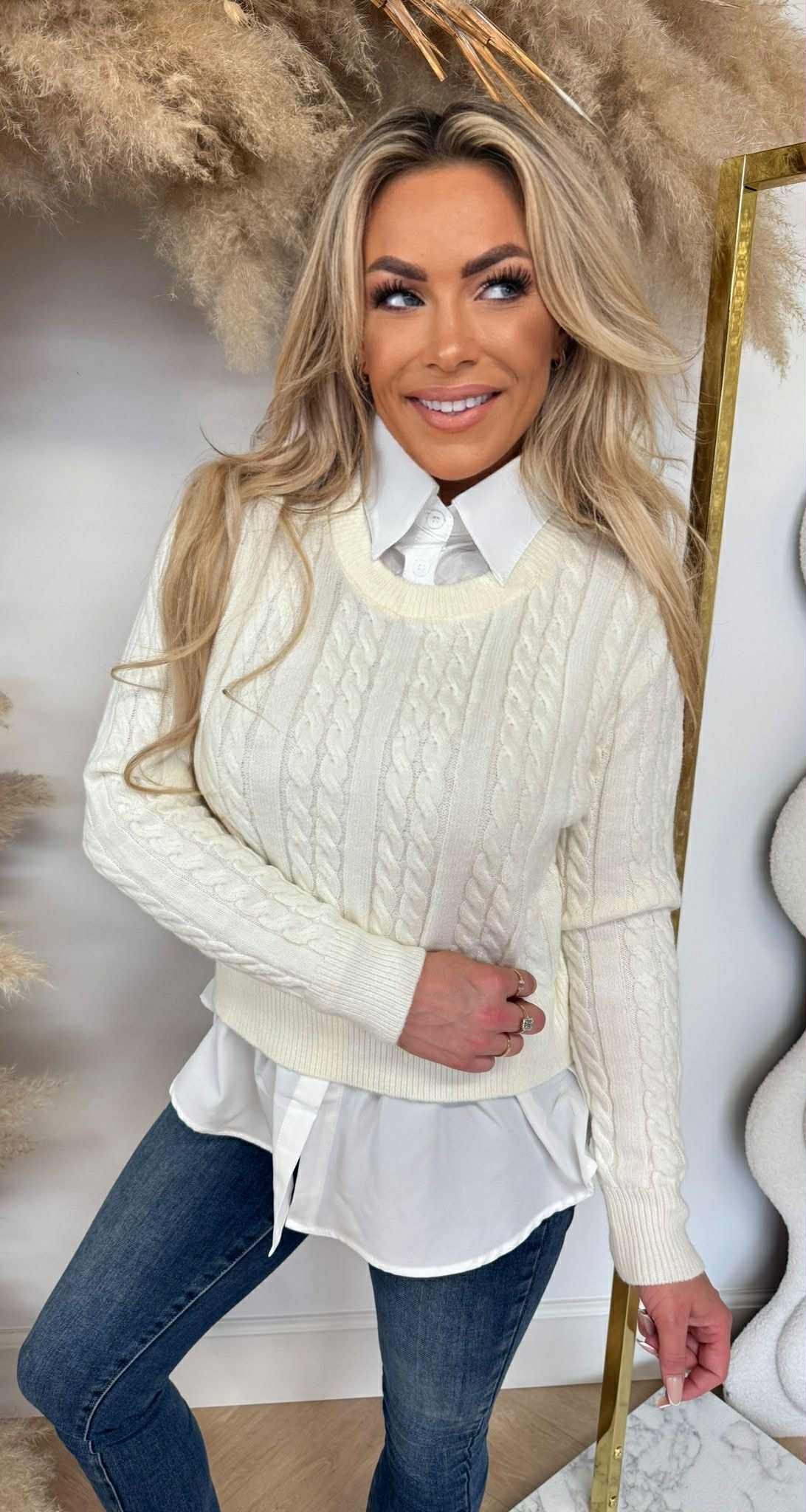 KABEL/BLOUSE SWEAT 5634 BEIGE