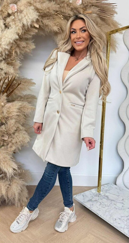 CHIQUE BUTTON TRENCHCOAT BEIGE
