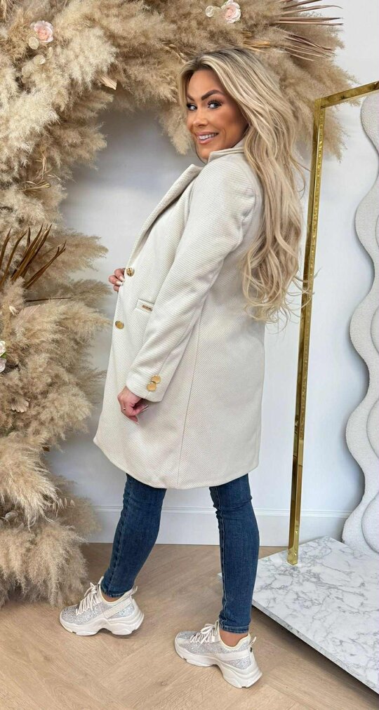 CHIQUE BUTTON TRENCHCOAT BEIGE