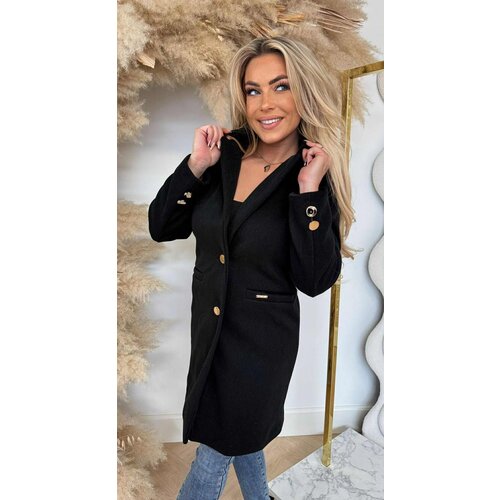 CHIQUE BUTTON TRENCHCOAT BLACK CHIQUE BUTTON TRENCHCOAT BLACK